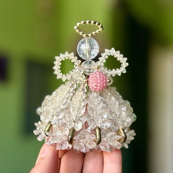 Other - VTG Sparkly Glass Dainty Faith Based Angel Accent Decor Figurine